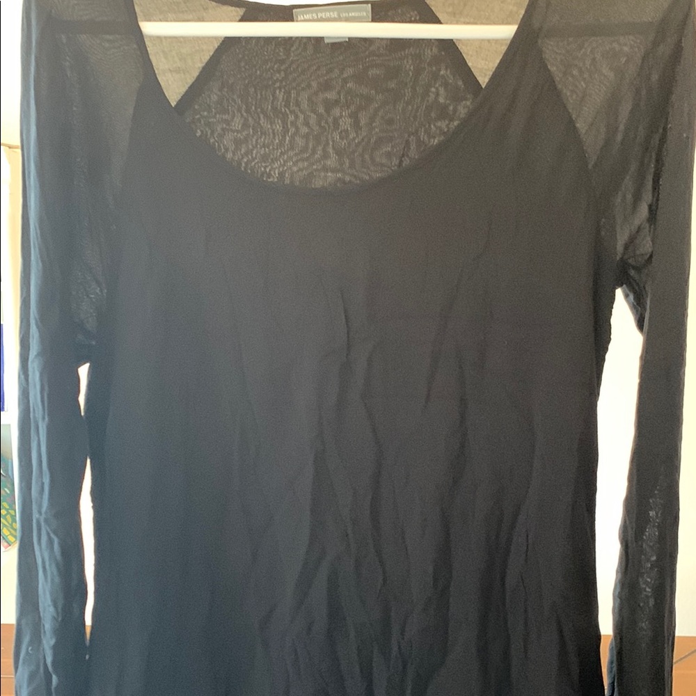 James Perse Black Sheer sleeve Women's dress